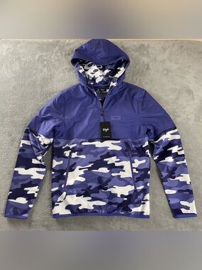 Waggle Zenith Night Owl 1/4 Zip Golf Hoodie Purple Camo NWT Mens Size XS NEW
